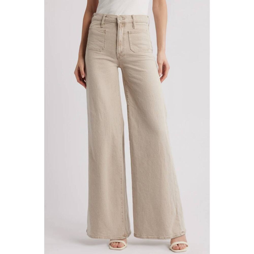 MOTHER Patch Pocket Undercover Sneak High Rise Wide Leg Jeans Size 30 Caramel - Picture 5 of 11